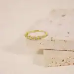 浪漫排鑽戒指•金
